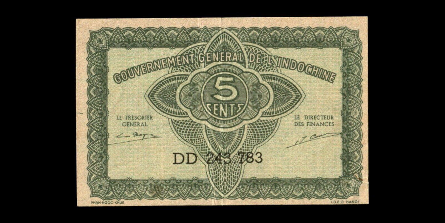 INDOCHINE - FRENCH INDOCHINA - 5 Cents (1942) P.88b TTB+ / VF+