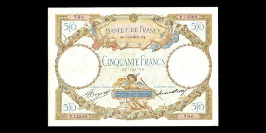 FRANCE - 50 Francs Merson 1933 F.16.04, P.80b pr.TTB / VF-