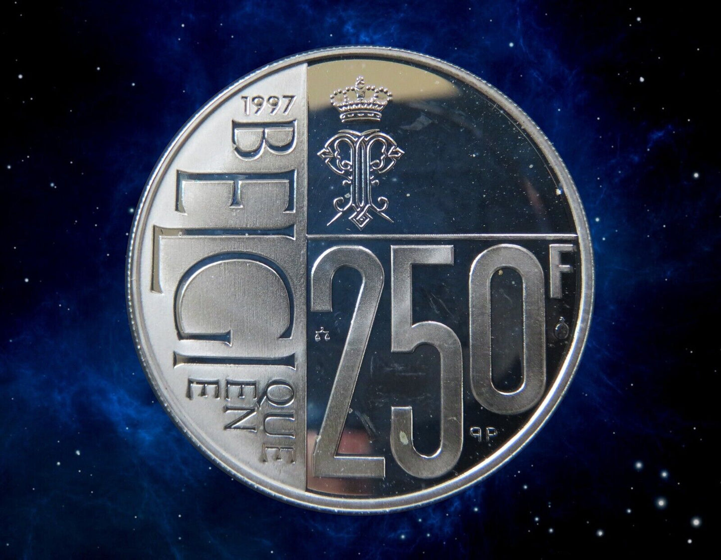 BELGIQUE - BELGIUM - 250 Francs Proof 60e Anniversaire de la Reine Paola 1997 KM