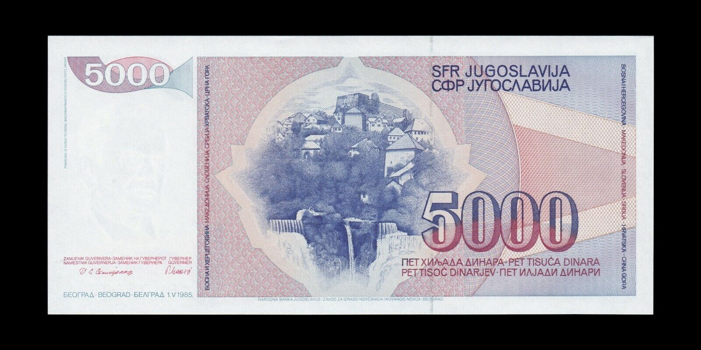 YOUGOSLAVIE - YUGOSLAVIA - 5 000 Dinara 1985 P.93a NEUF / UNC