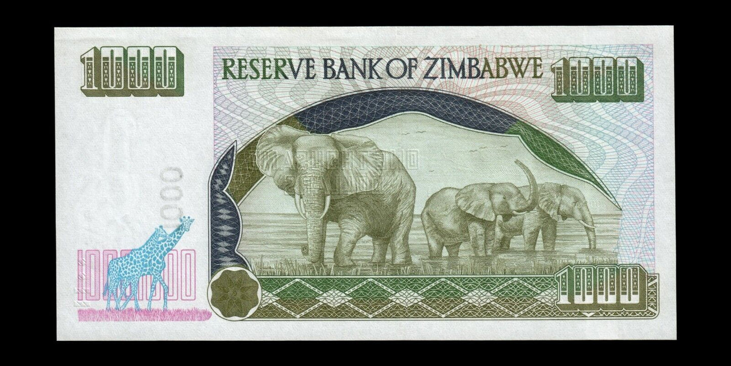 ZIMBABWE - 1000 Dollars 2003 P.12a SPL / AU