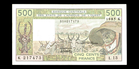 AFRIQUE OUEST - WEST AFRICAN STATES, SENEGAL - 500 Francs 1985 P.706Kh TTB / VF