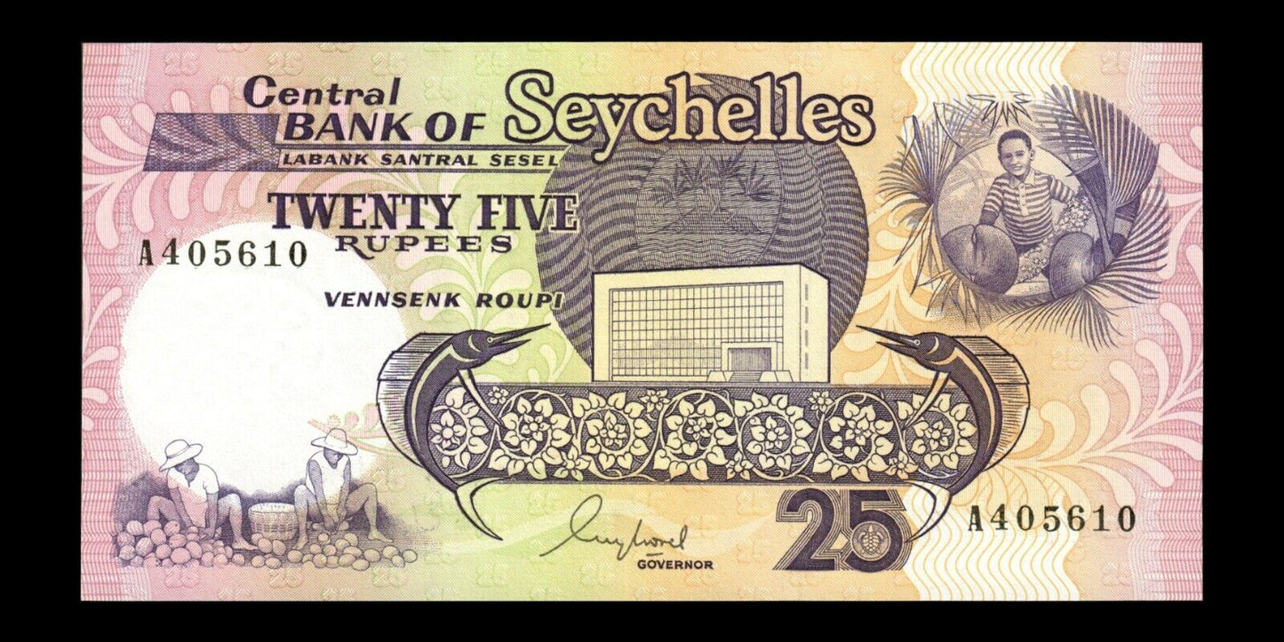 SEYCHELLES - 25 Rupees (1989) P.33 SPL / AU