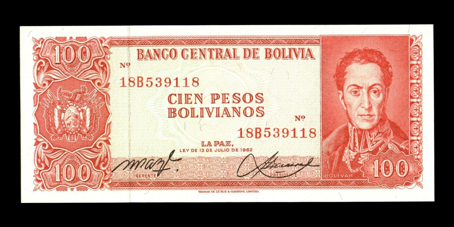 BOLIVIE - BOLIVIA - 100 Pesos Bolivianos 1962 P.164A NEUF / UNC