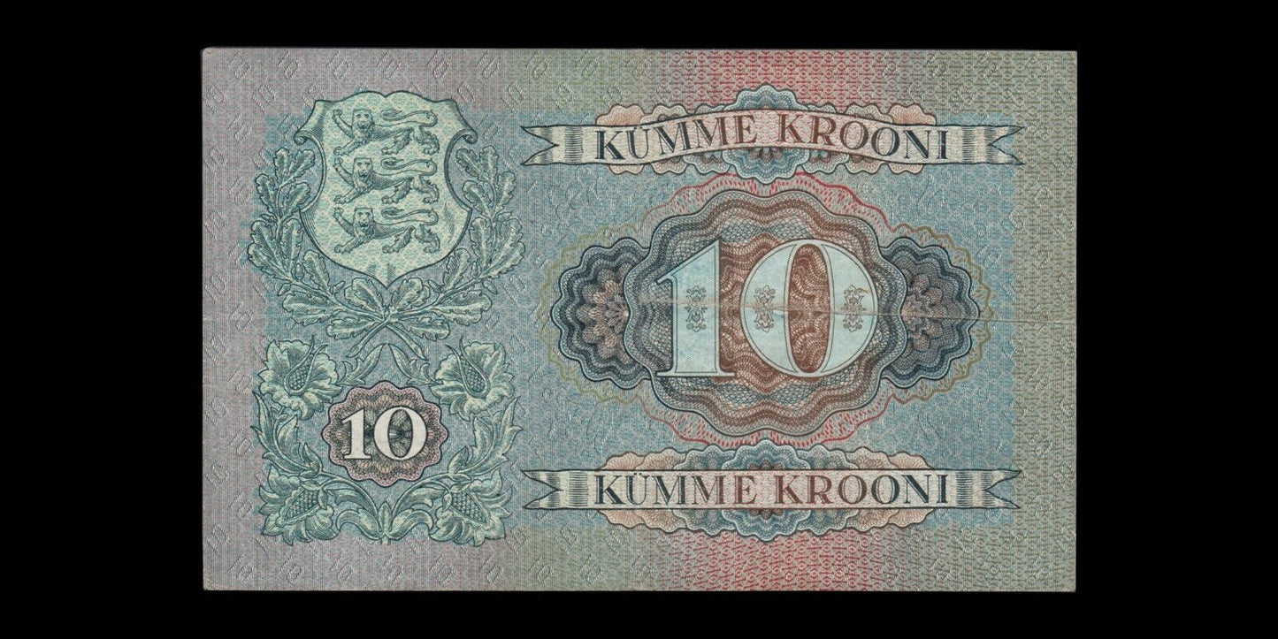 ESTONIE - ESTONIA - 10 Krooni 1937 P.67a TTB / VF