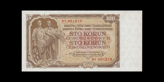 TCHÉCOSLOVAQUIE - CZECHOSLOVAKIA - 100 Korun specimen 1953 P.86s pr.NEUF / UNC-