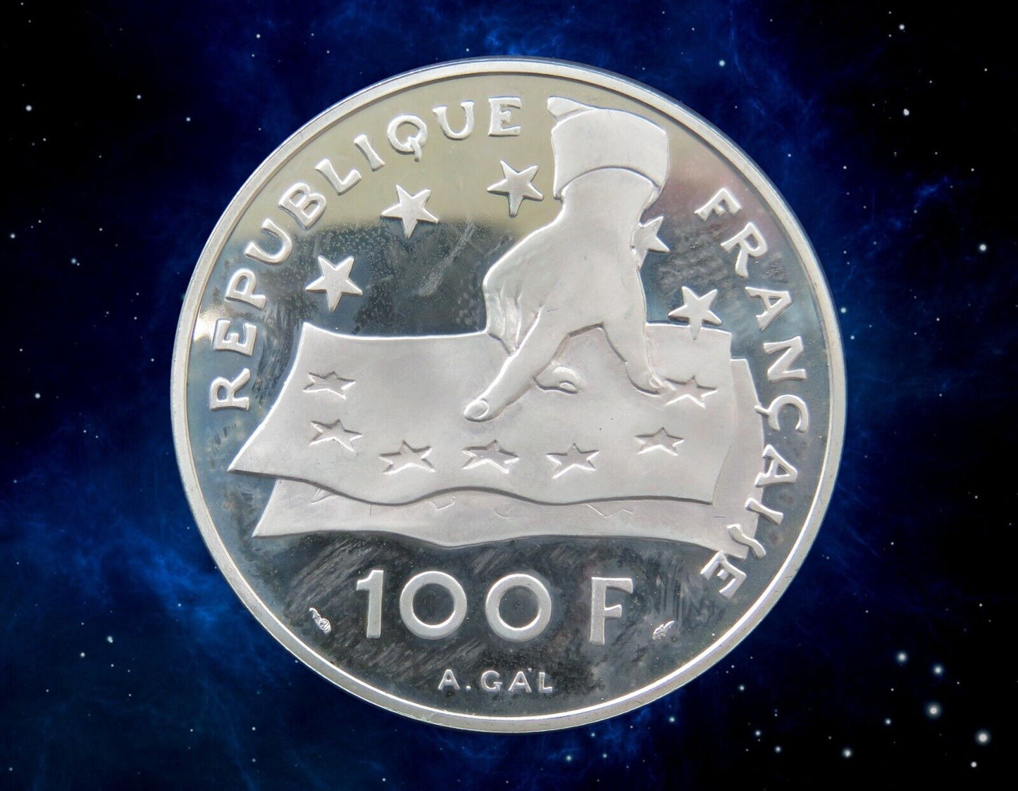 FRANCE - 100 Francs / 15 Ecus Proof Descartes 1991