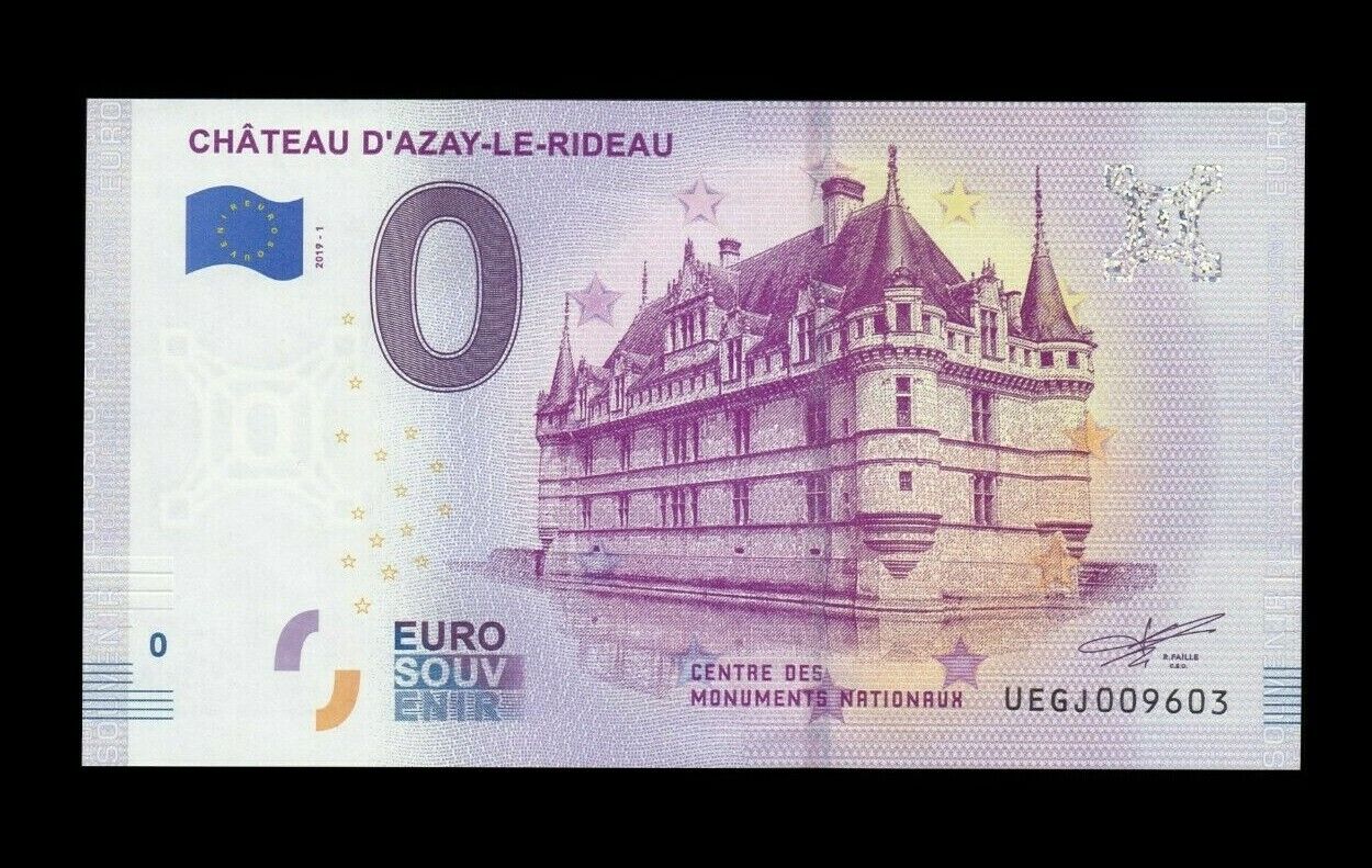 BILLET EURO SOUVENIR TOURISTIQUE 0€ 2019-1 CHATEAU D'AZAY-LE-RIDEAU NEUF