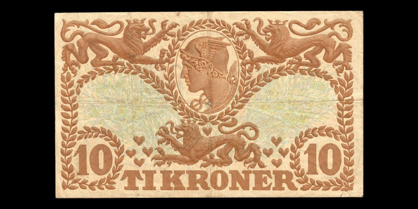 DANEMARK - DENMARK - 10 Kroner 1942 P.31l, Sieg 105 TB / Fine