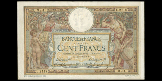 FRANCE - 100 Francs Merson 1915 F.23.07, P.71a TTB / VF