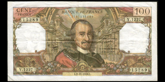 FRANCE - 100 Francs Corneille 1978 F.65.64, P.149f TTB / VF