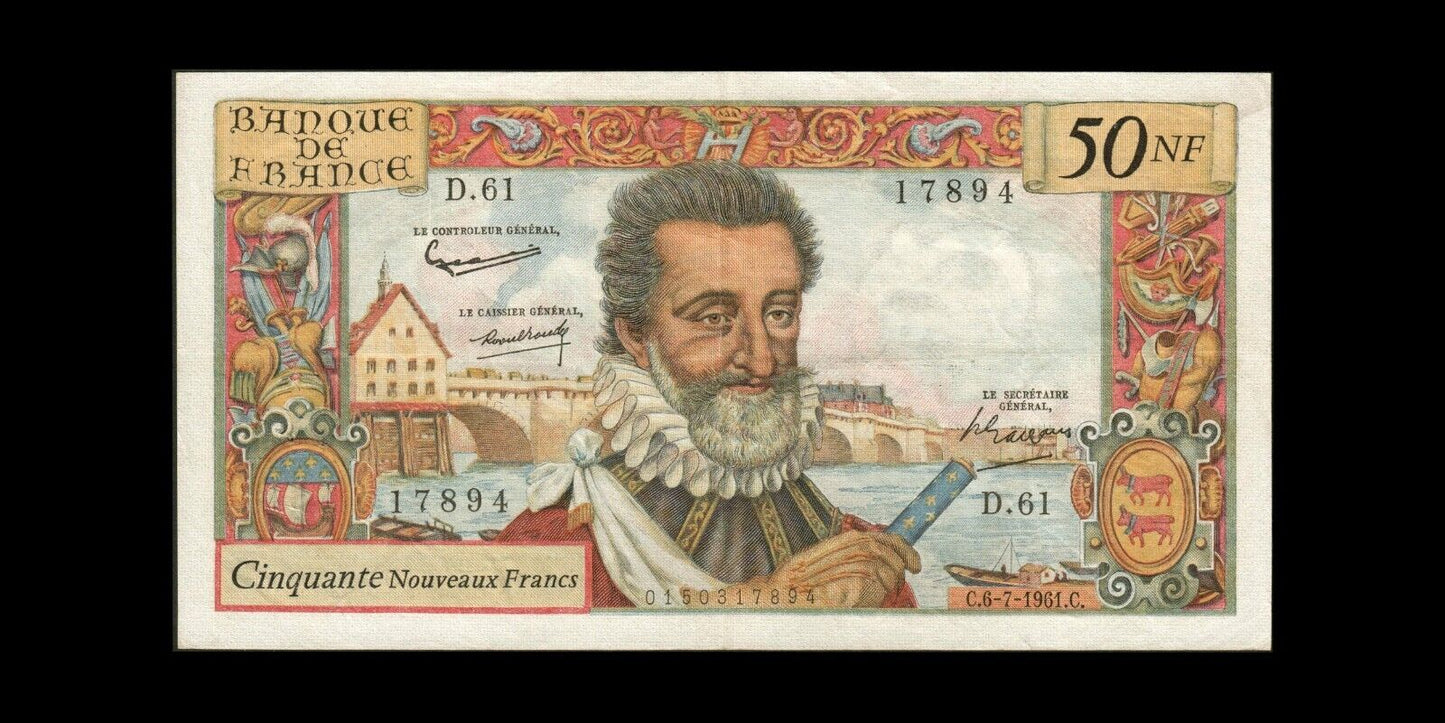 FRANCE - 50 Nouveaux Francs Henri IV 1961 F.58.06, P.143a TTB / VF