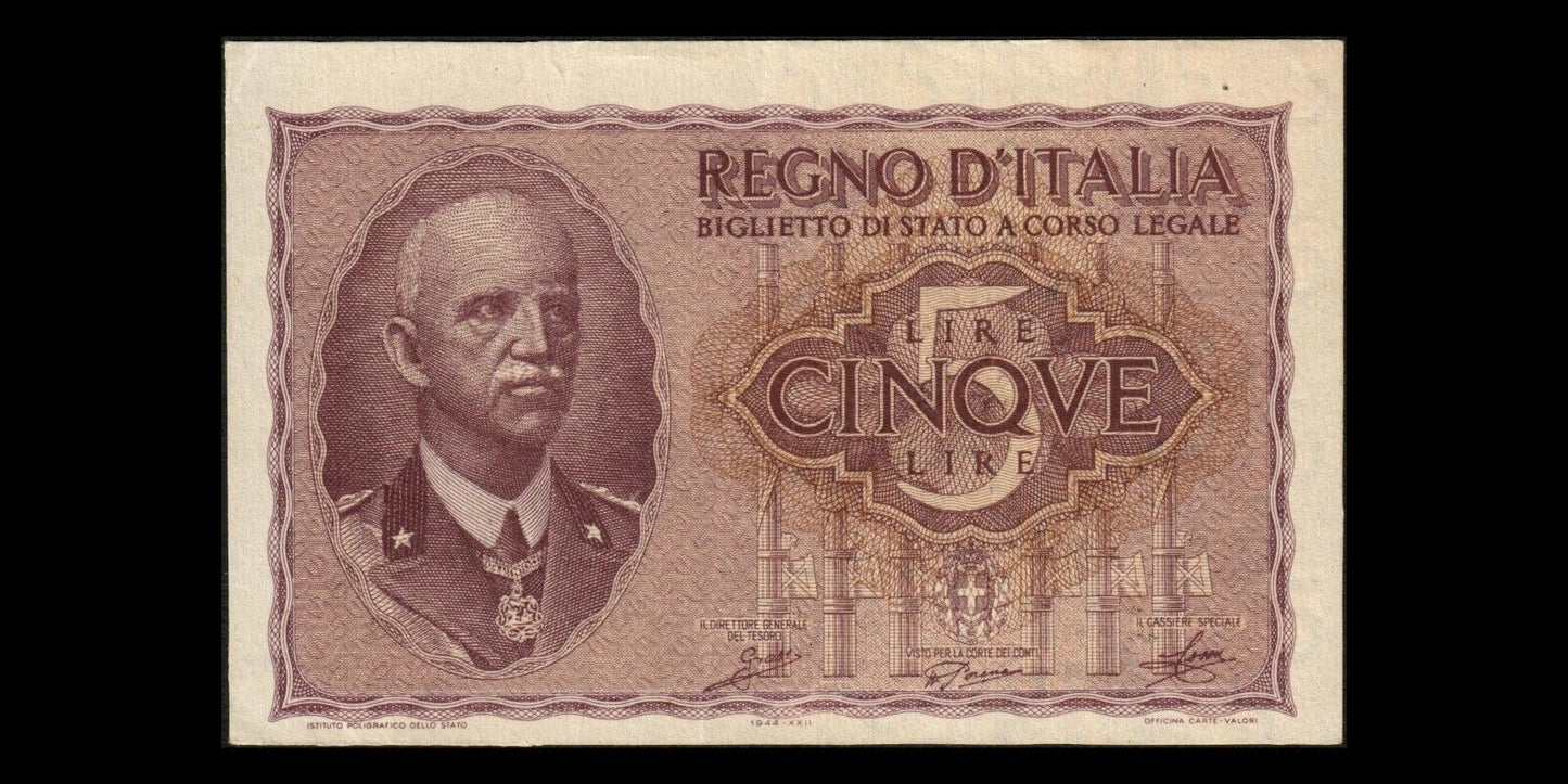 ITALIE - ITALY - 5 Lire 1944 P.28 SUP / XF