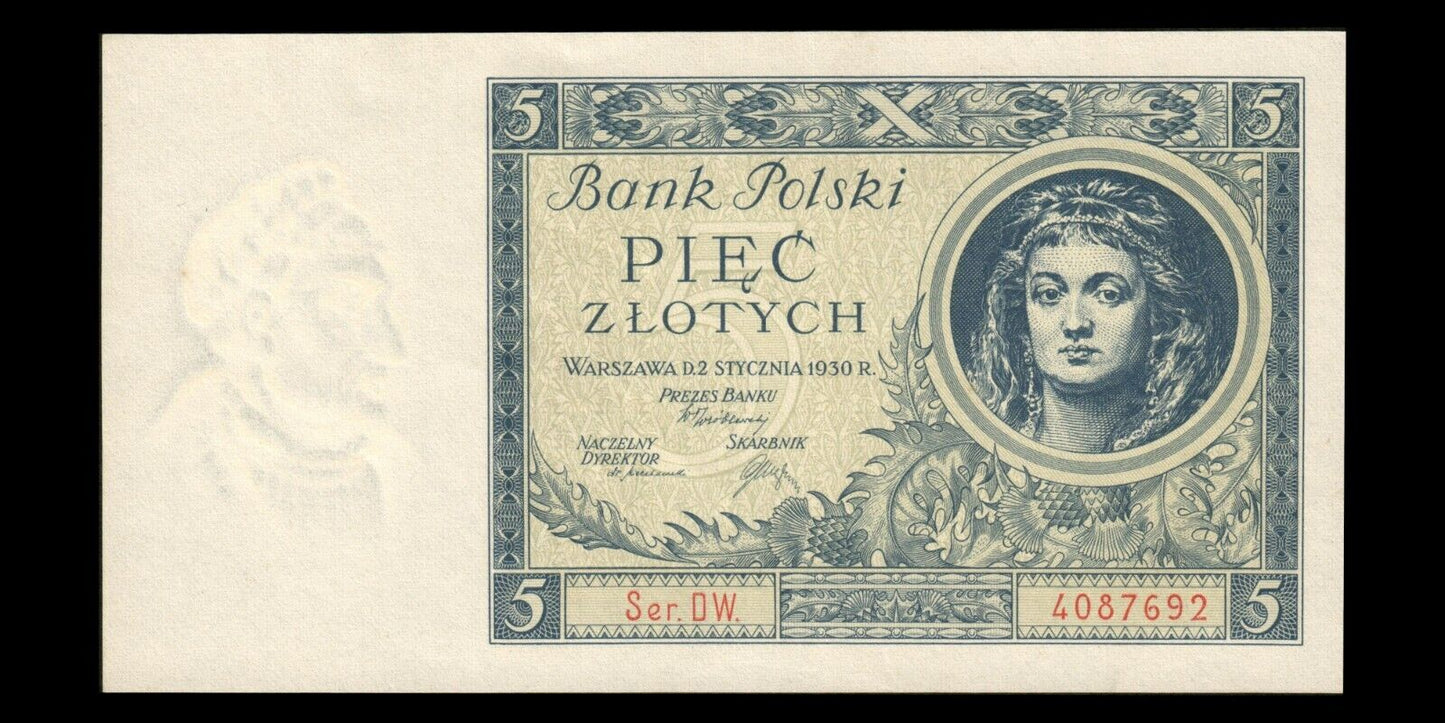 POLOGNE - POLAND -  5 Zlotych 1930 P.72 SPL / AU