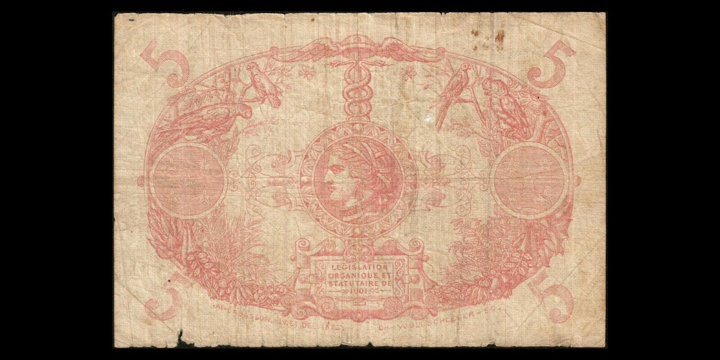 GUYANE - FRENCH GUIANA - 5 Francs (1944) P.1d B+ / Good+