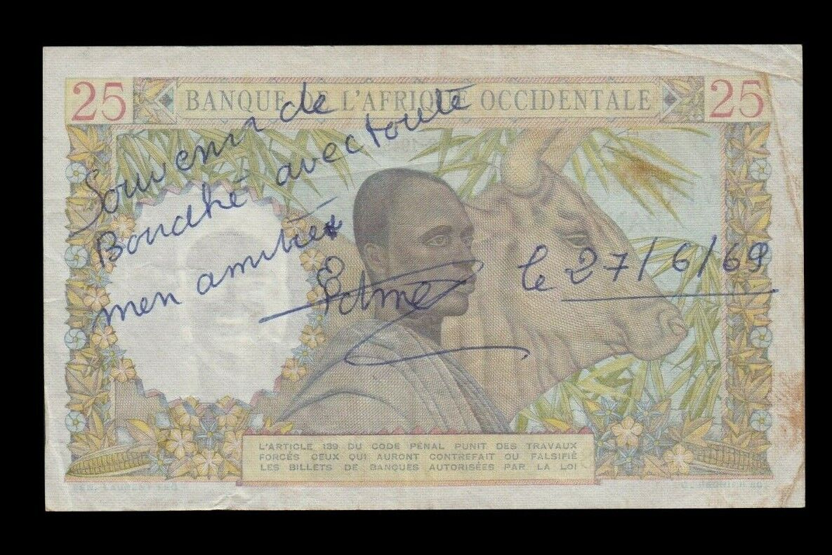 AFRIQUE OCCIDENTALE FRANÇAISE - FRENCH WEST AFRICA 25 Francs 1943 P.38 TTB / VF