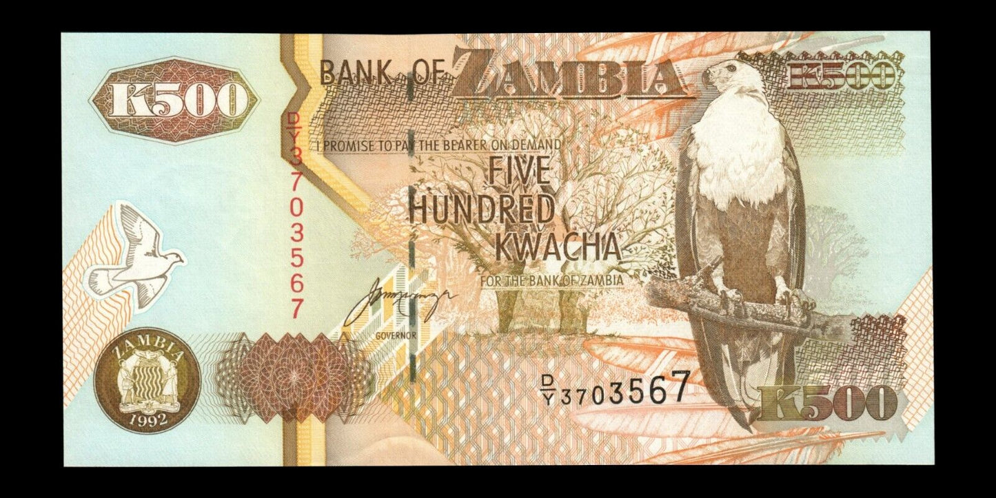 ZAMBIE - ZAMBIA - 500 Kwacha 1992 P.39b pr.NEUF / UNC-