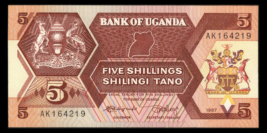 OUGANDA - UGANDA - 5 Shillings 1987 P.27 NEUF / UNC