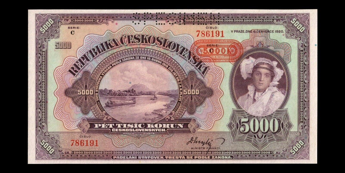 BOHEMIA AND MORAVIA - 5000 Korun Specimen 1920 (1943) P.16 pr.NEUF / UNC-