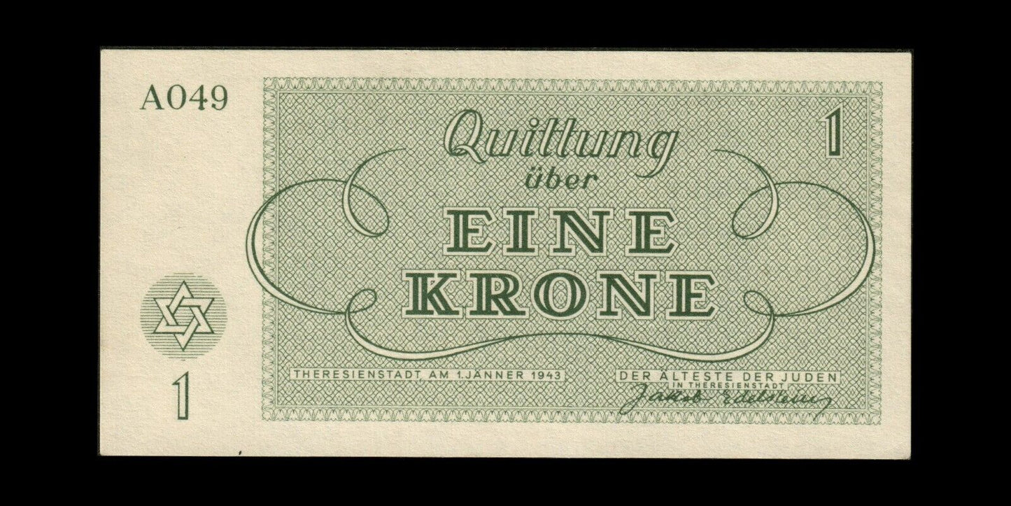 Theresienstadt Ghetto - 1 Krone 1943 SPL / AU