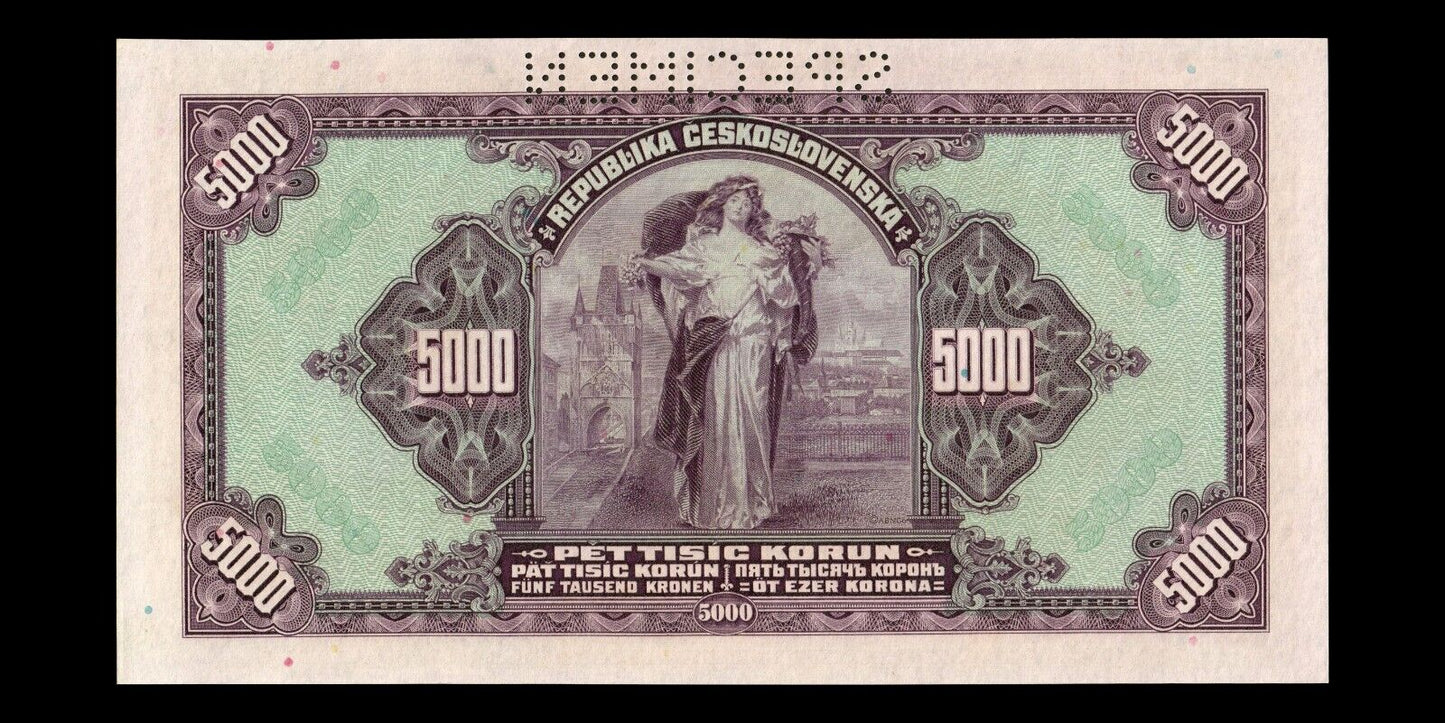 BOHEMIA AND MORAVIA - 5000 Korun Specimen 1920 (1943) P.16 pr.NEUF / UNC-