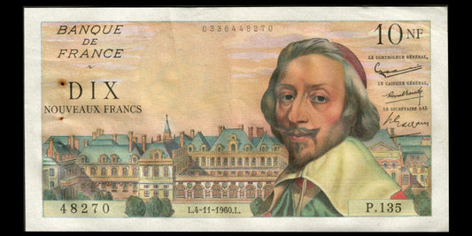 FRANCE - 10 Nouveaux Francs Richelieu 1960 F.57.11 P.142a TTB+ / VF+