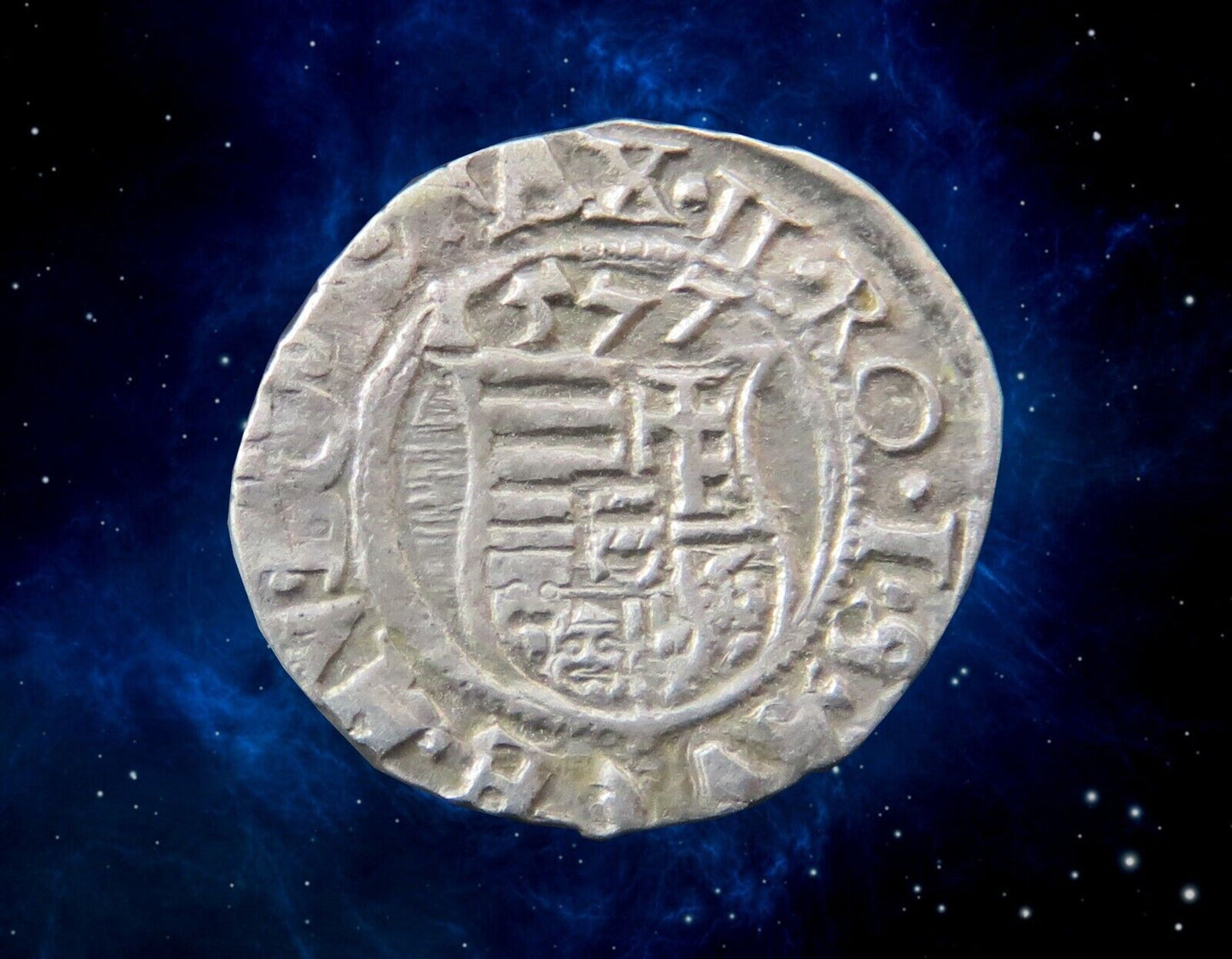 HONGRIE - HUNGARY - Maximilien II - Denar 1577