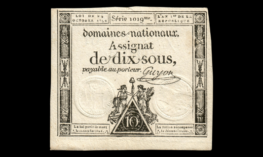 FRANCE - Assignat, 10 Sous 24 Octobre 1792 Ass.34a, P.A64a TTB / VF