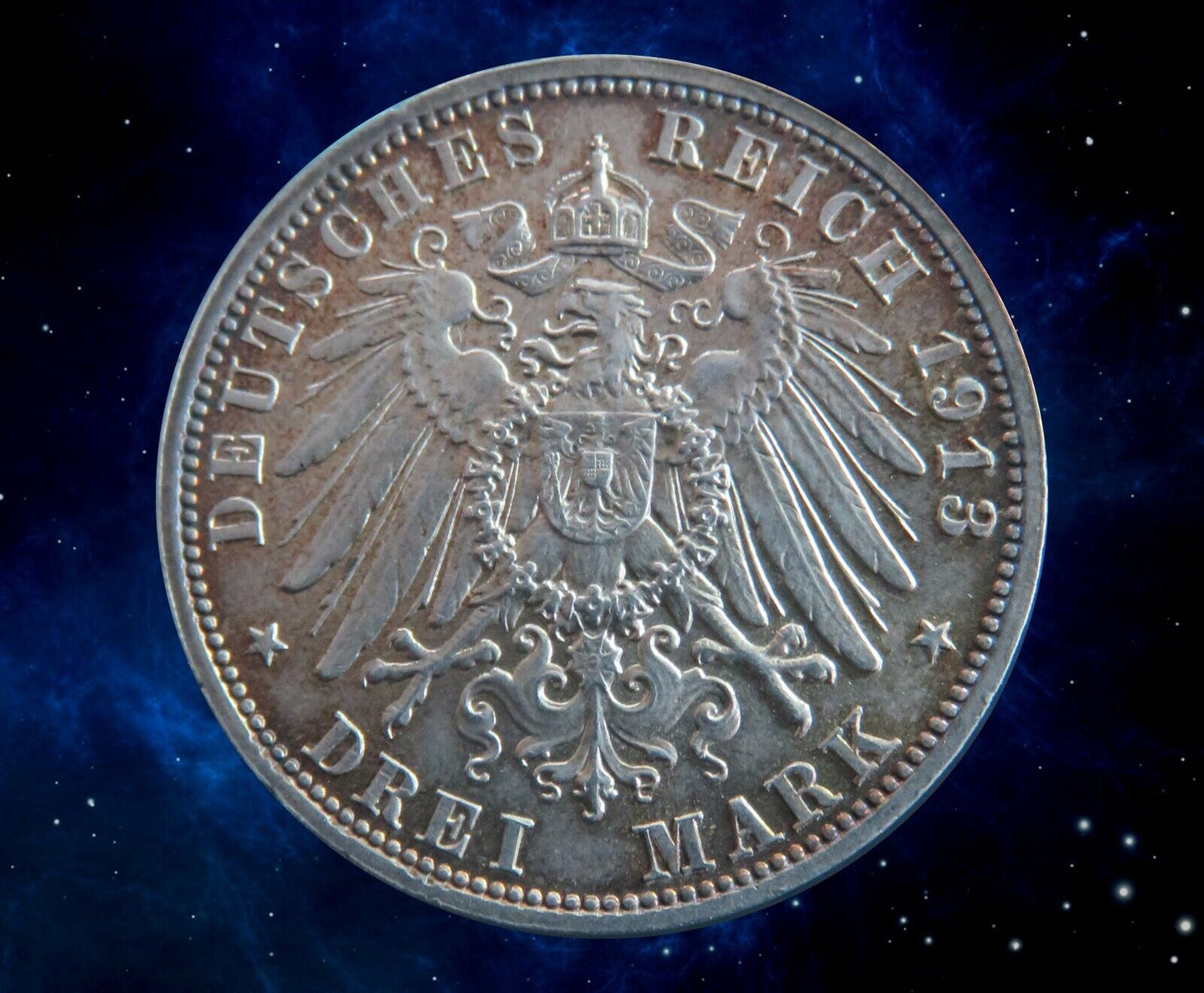 ALLEMAGNE - SAXE - 3 Mark 1913 AKS.190