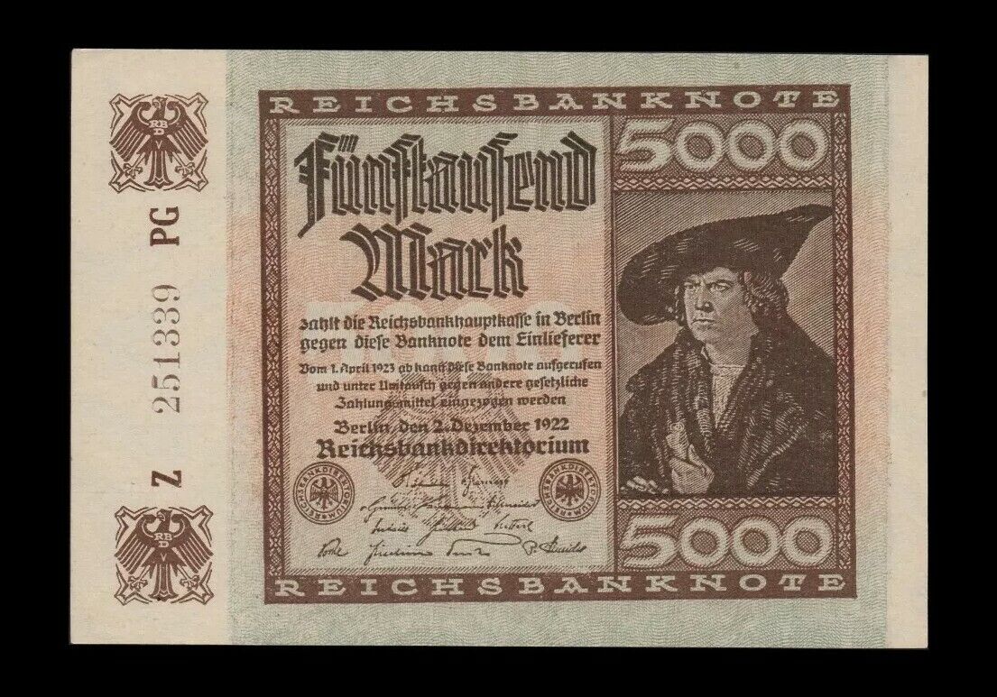 ALLEMAGNE - GERMANY - 5000 Mark 1922 P.81a pr.NEUF / UNC-
