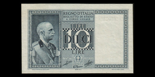 ITALIE - ITALY - 10 Lire 1939 P.25c pr.NEUF / UNC-