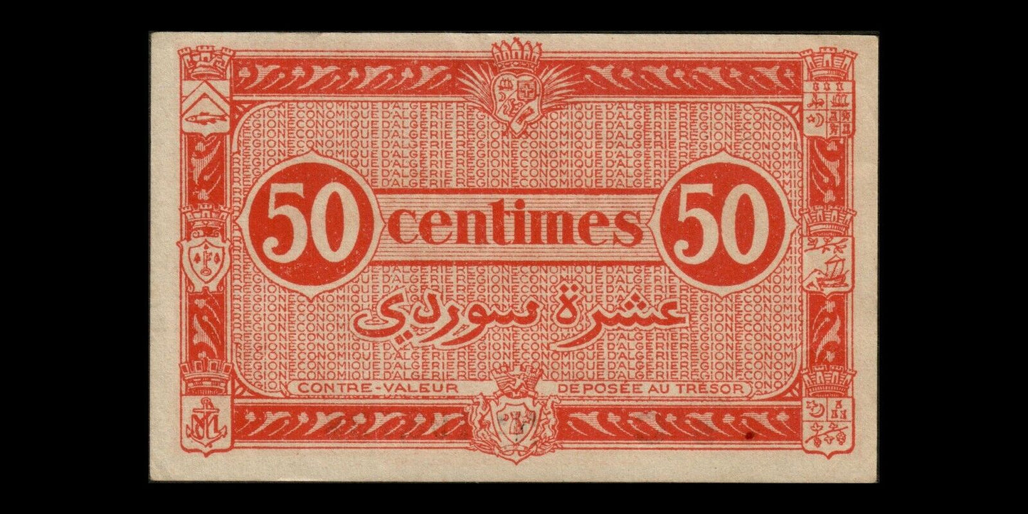 ALGÉRIE - ALGERIA - 50 Centimes Région Économique 1944 P.97a SUP+ / XF+