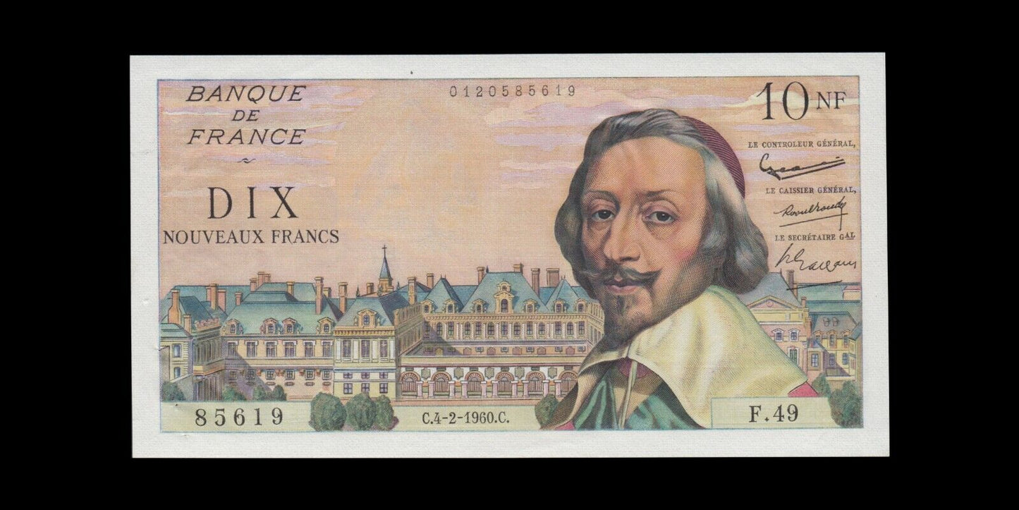 FRANCE - 10 Nouveaux Francs Richelieu 1960 F.57.05 P.142a SPL / AU