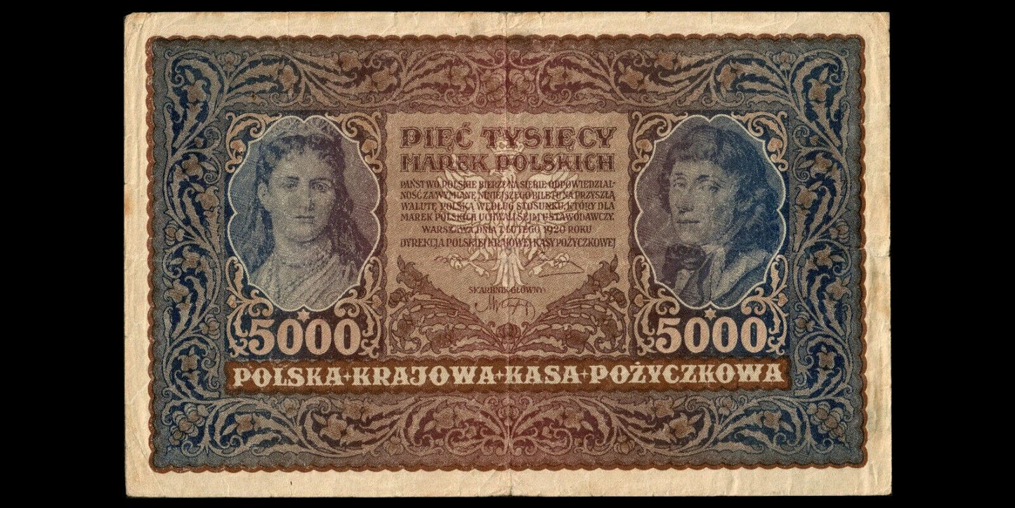 POLOGNE - POLAND - 5000 Marek 1920 P.31 B+ / Good