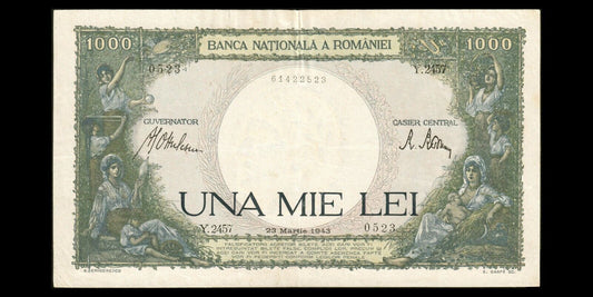 ROUMANIE - ROMANIA - 1000 Lei 1943 P.52a TTB+ / VF+