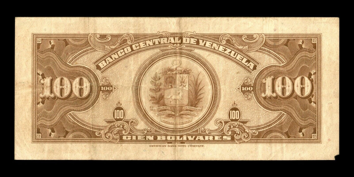 VENEZUELA - 100 Bolivares 1962 P.34d TB+ / F+