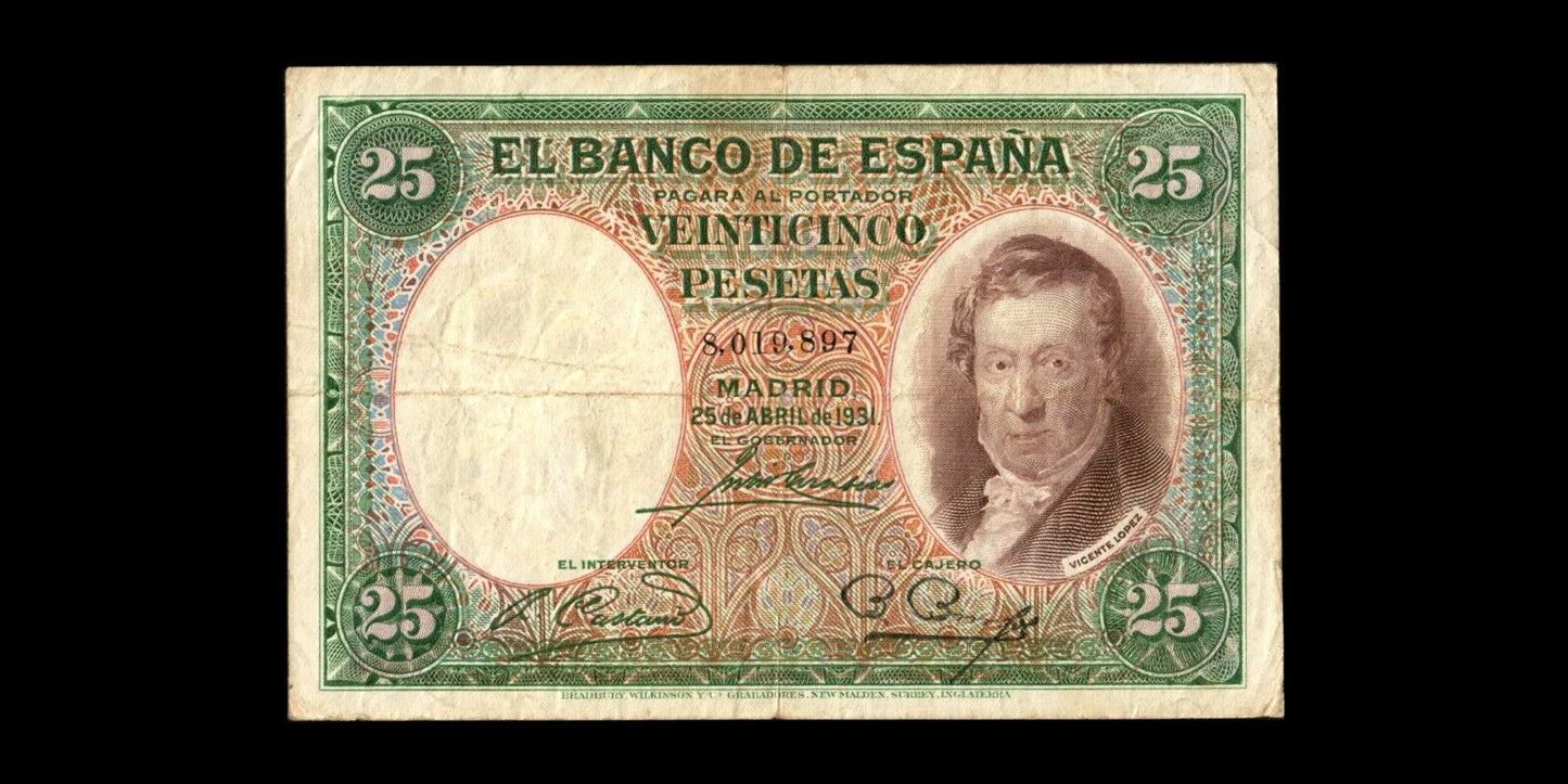 ESPAGNE - SPAIN - 25 Pesetas 1931 P.81 pr.TB / Fine