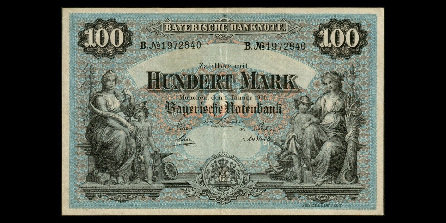 ALLEMAGNE - GERMANY, Bayern, 100 Mark 1900 P.S922 pr.SUP / XF-