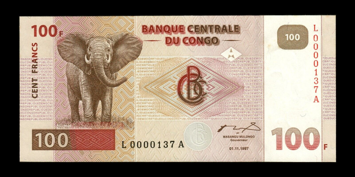 CONGO (Republic) - 100 Francs 1997 P.90a Low Number SUP+ / XF+