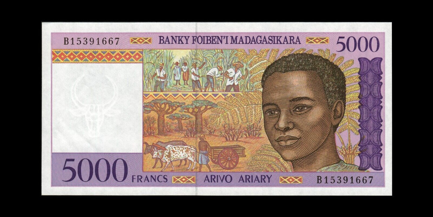 MADAGASCAR - 5000 Francs (1995) P.78b SPL / AU