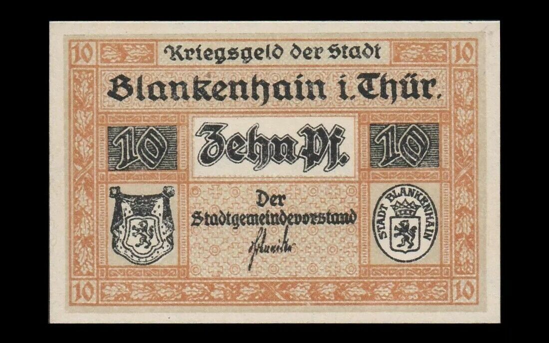 ALLEMAGNE - GERMANY - Notgeld, Blankenhain in Thüringen, 10 Pfennig NEUF / UNC