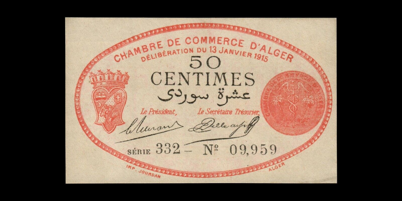 ALGÉRIE - ALGERIA - 50 Centimes Alger 1915 JP.137.05 pr.NEUF / UNC-