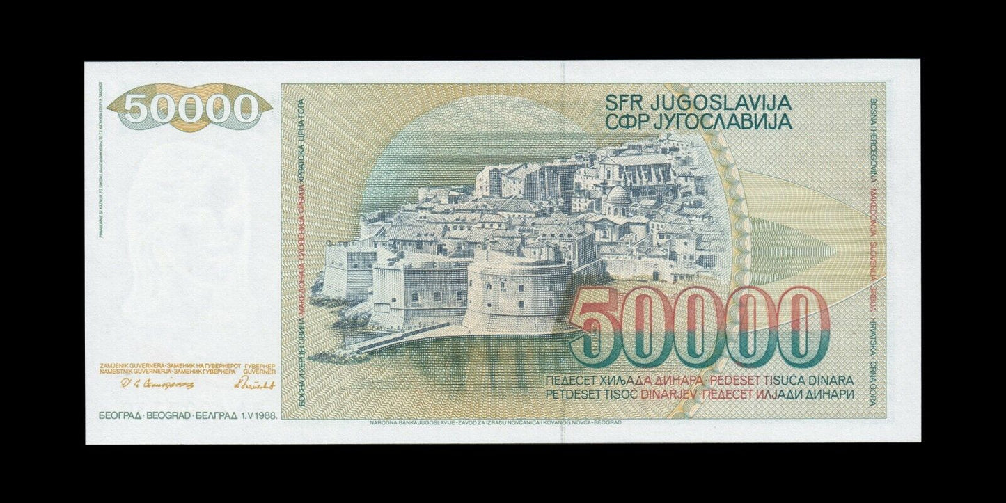 YOUGOSLAVIE - YUGOSLAVIA - 50 000 Dinara 1988 P.96 NEUF / UNC