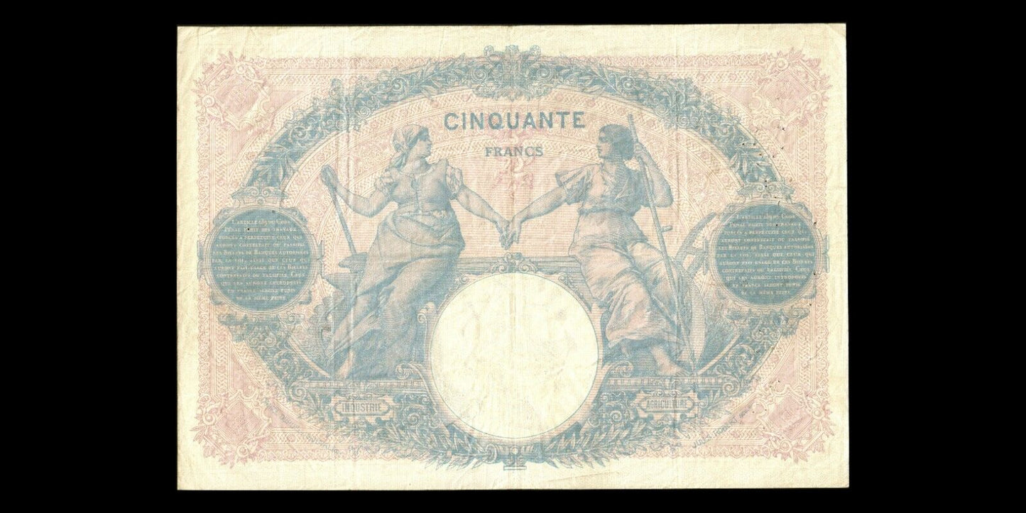 FRANCE - 50 Francs Bleu et Rose 1914 F.14.27, P.64e pr.TTB / VF-