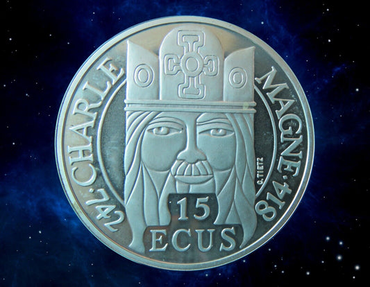 FRANCE - 100 Francs / 15 Ecus Proof Charlemagne 1990