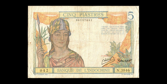 INDOCHINE - FRENCH INDOCHINA - 5 Piastres (1946) P.55c TB / Fine