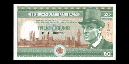 GREAT BRITAIN - 20 Pounds 2016 Sherlock Holmes Fantasy Banknote NEUF / UNC