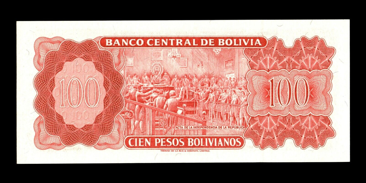BOLIVIE - BOLIVIA - 100 Pesos Bolivianos 1962 P.164A NEUF / UNC