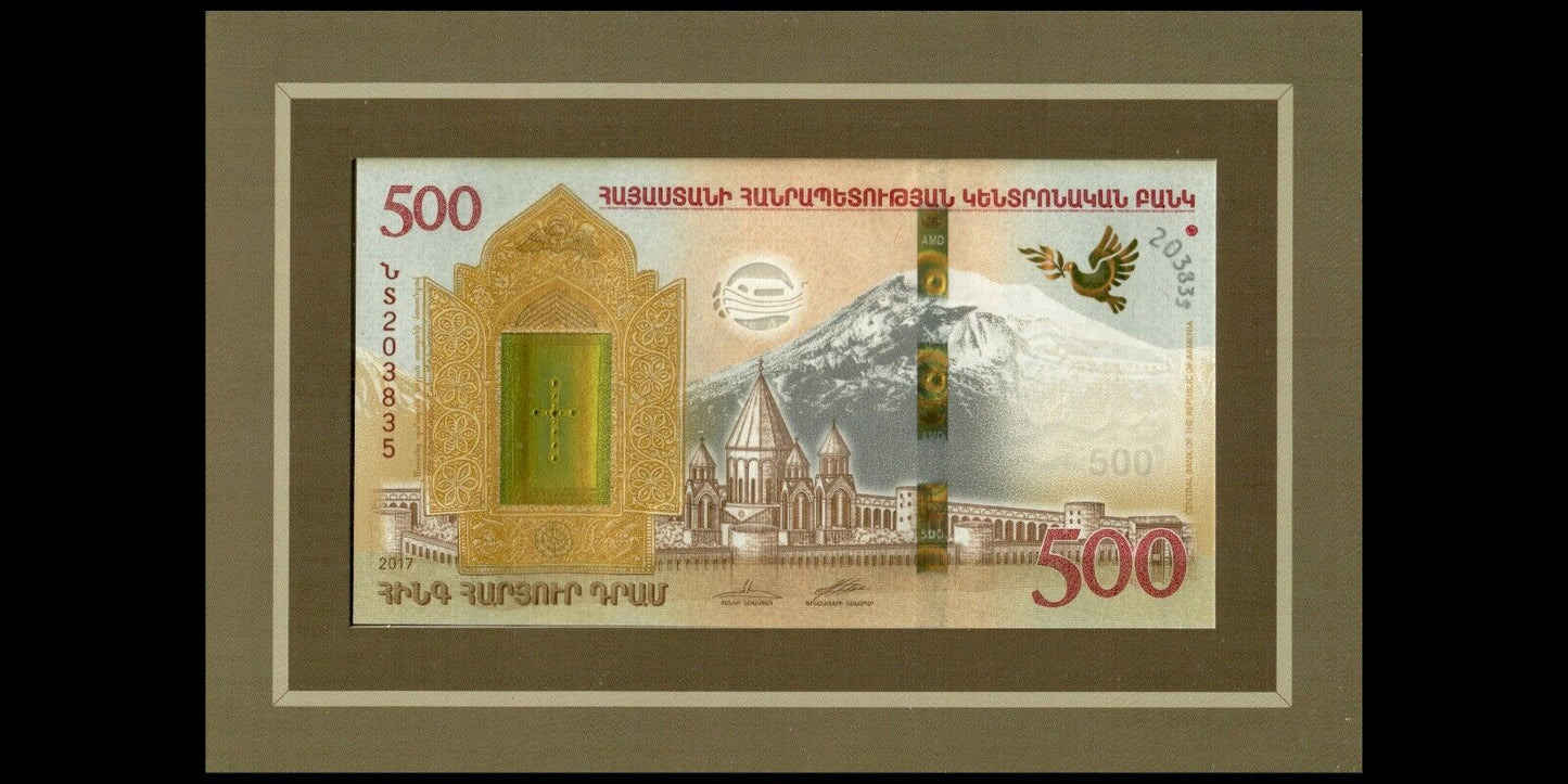 ARMÉNIE - ARMENIA - 500 Dram 2017 Noha's Ark Commemorative with Folder P.60 UNC