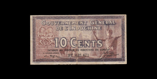 INDOCHINE FRANÇAISE - FRENCH INDOCHINA - 10 Cents (1939) P.85e TB / F